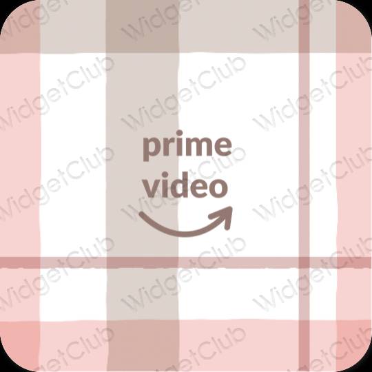 Estetik merah jambu pastel Amazon ikon aplikasi
