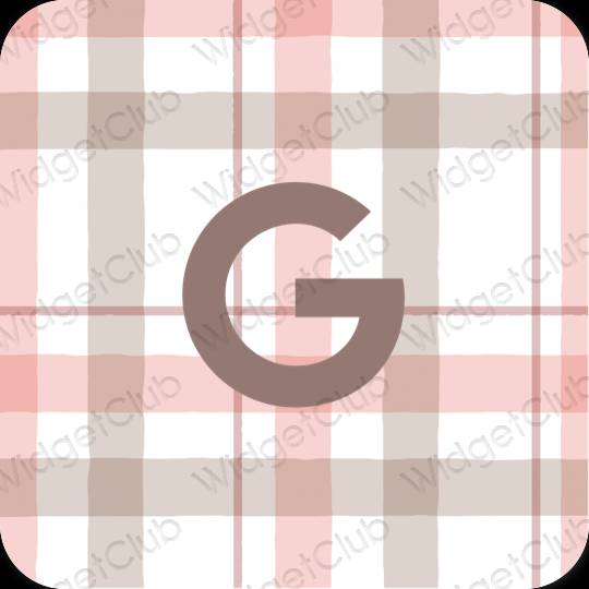 Естетски пастелно розе Google иконе апликација