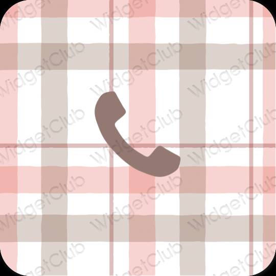 审美的 柔和的粉红色 Phone 应用程序图标
