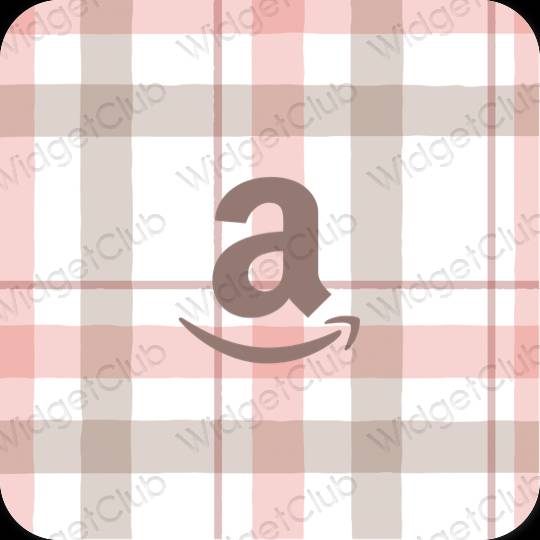 Aesthetic pastel pink Amazon app icons