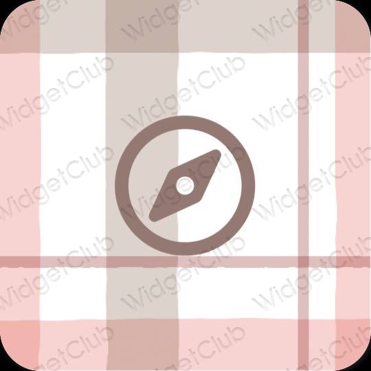 Aesthetic pastel pink Safari app icons