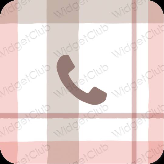 Estetický pastelově růžová Phone ikony aplikací