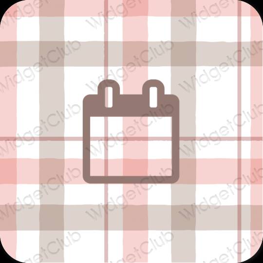 Estetic roz pastel Calendar pictogramele aplicației