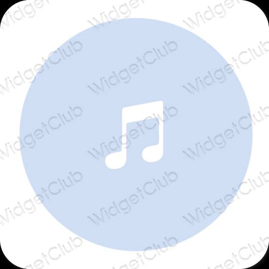 Estetický pastelově modrá Music ikony aplikací