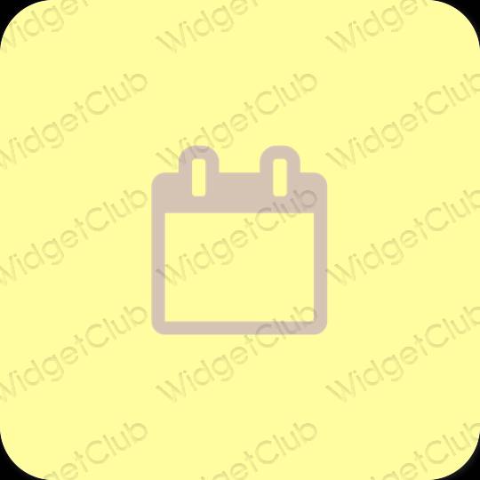 Aesthetic yellow Calendar app icons