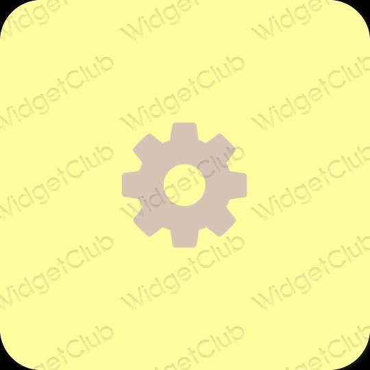 Estetický žlutá Settings ikony aplikací