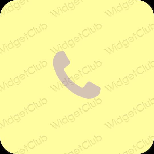 Estetski žuta boja Phone ikone aplikacija
