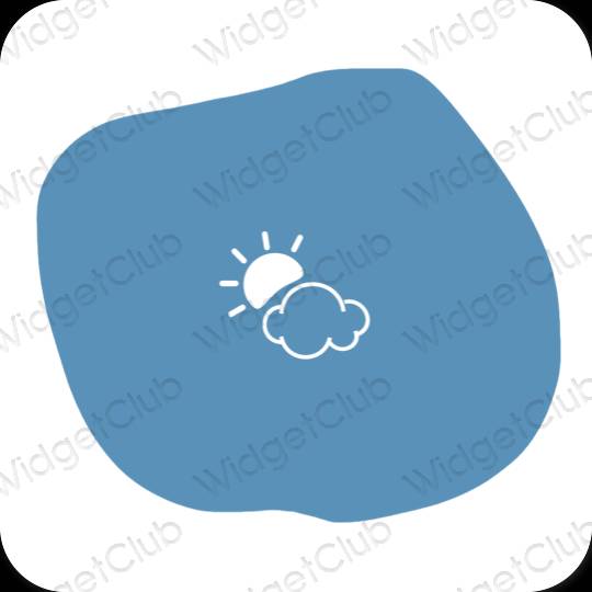 Estetski plava Weather ikone aplikacija