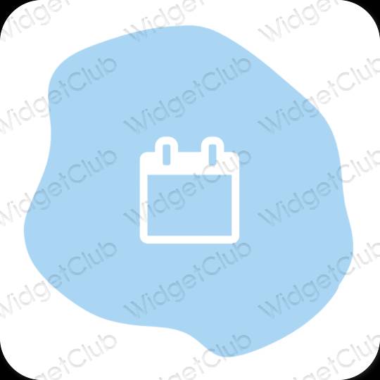 Æstetisk pastel blå Calendar app ikoner