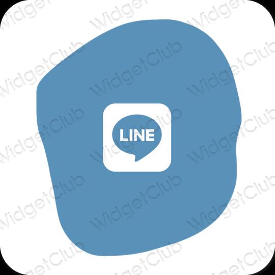 审美的 蓝色的 LINE 应用程序图标