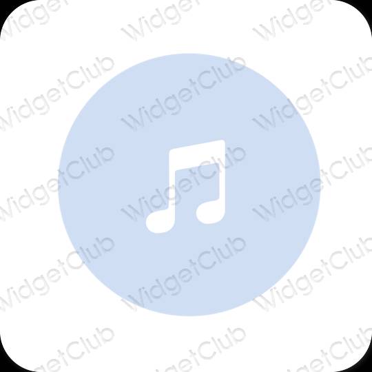 Αισθητικός παστέλ μπλε Apple Music εικονίδια εφαρμογών