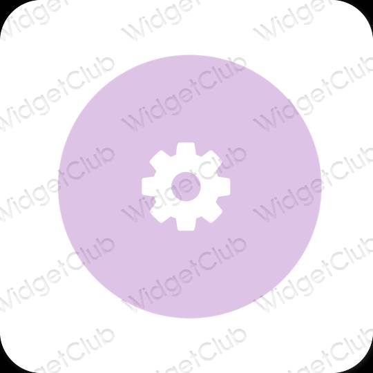 Estético púrpura Settings iconos de aplicaciones