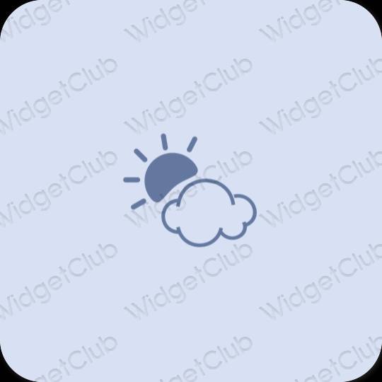 Estetic albastru pastel Weather pictogramele aplicației