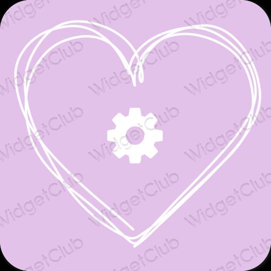 Aesthetic purple Settings app icons