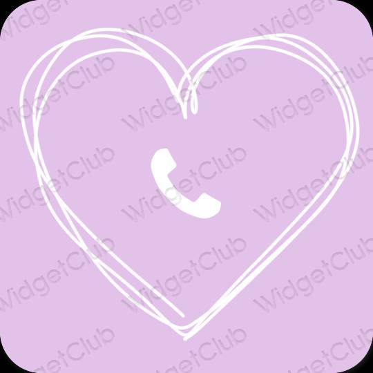審美的 紫色的 Phone 應用程序圖標