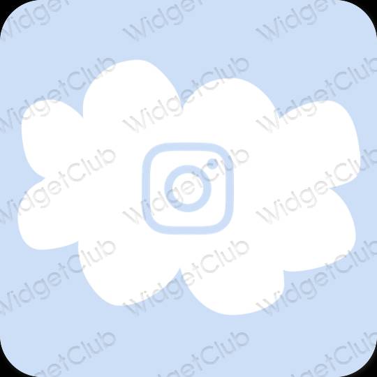 Естетичен пастелно синьо Instagram икони на приложения