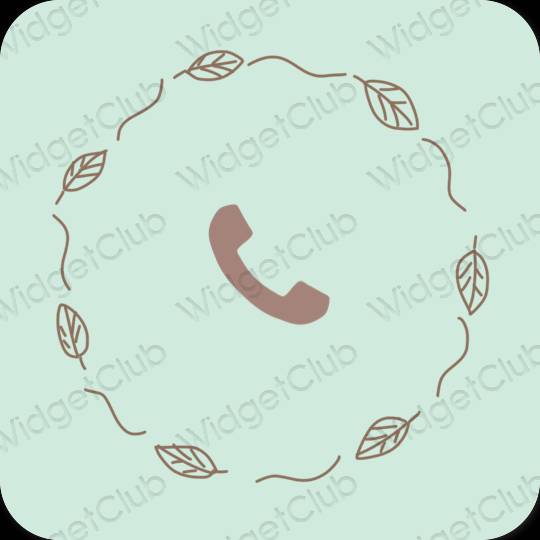 សោភ័ណ ពណ៌ខៀវ pastel Phone រូបតំណាងកម្មវិធី