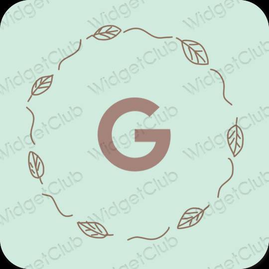 Estético azul pastel Google ícones de aplicativos