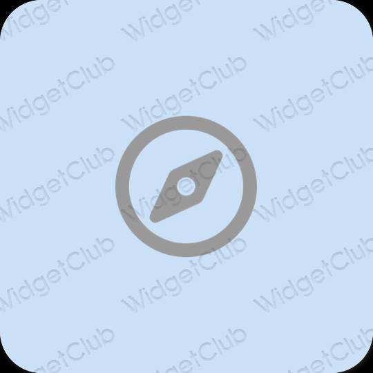 Stijlvol pastelblauw Safari app-pictogrammen