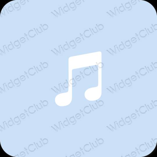 Estetisk pastellblå Apple Music app ikoner