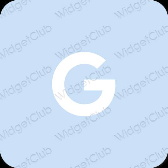 Æstetisk pastel blå Google app ikoner