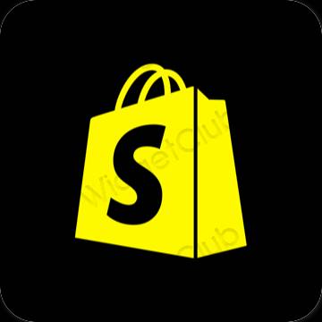Estetsko Črna Shopify ikone aplikacij