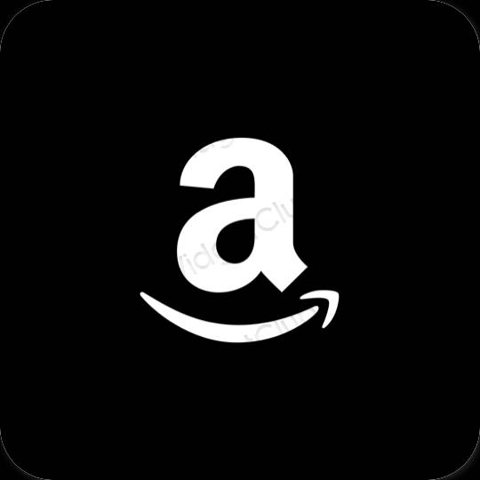 Естетичний чорний Amazon значки програм