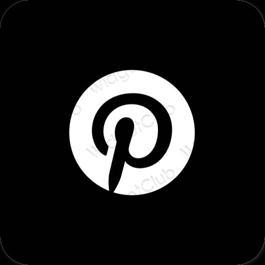 Esteetiline must Pinterest rakenduste ikoonid