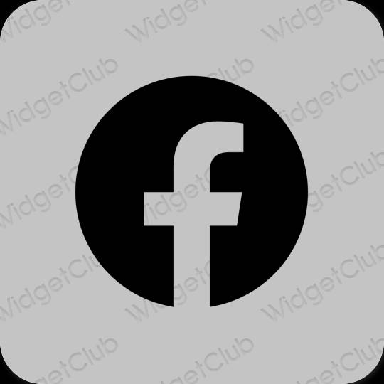 Estético gris Facebook iconos de aplicaciones