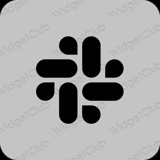Estético gris Slack iconos de aplicaciones