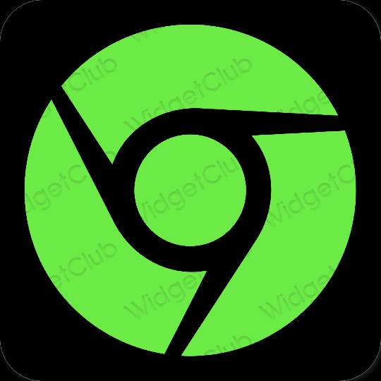 Estetyka Zielony Chrome ikony aplikacji