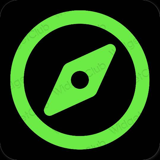Estético verde Safari iconos de aplicaciones