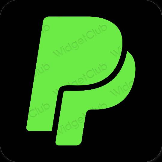 جمالي لون أخضر Paypal أيقونات التطبيق