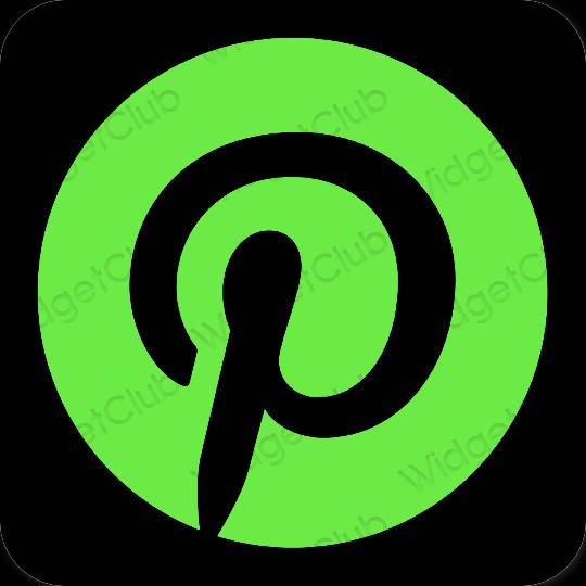 جمالي لون أخضر Pinterest أيقونات التطبيق