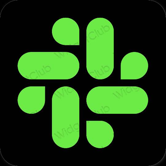 Estetinis žalias Slack programėlių piktogramos