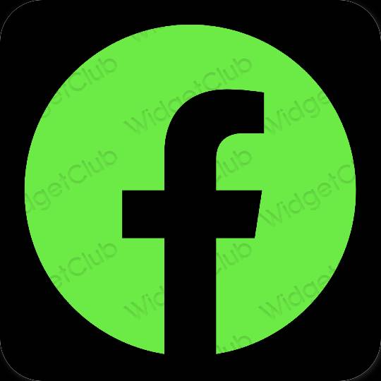 Thẩm mỹ màu xanh lá Facebook biểu tượng ứng dụng
