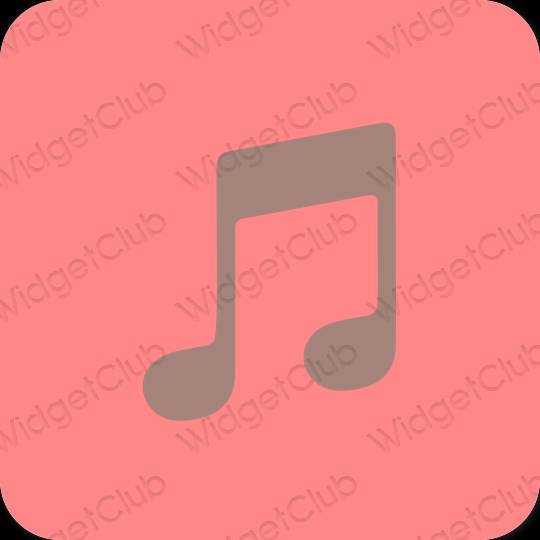 Estetis Merah Jambu Apple Music ikon aplikasi