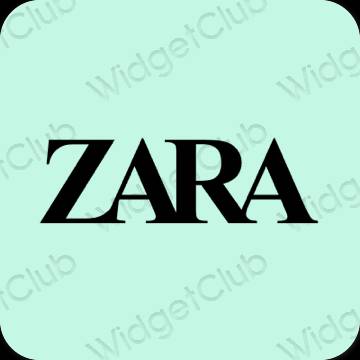 Stijlvol pastelblauw ZARA app-pictogrammen