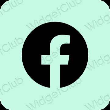 Esthétique bleu pastel Facebook icônes d'application