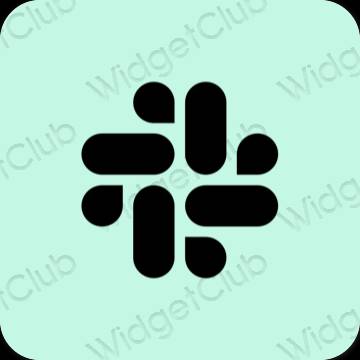 Stijlvol pastelblauw Slack app-pictogrammen
