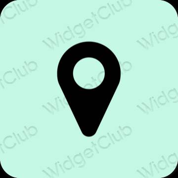 Estetico blu pastello Map icone dell'app