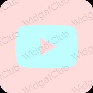 Естетичен пастелно розово Youtube икони на приложения