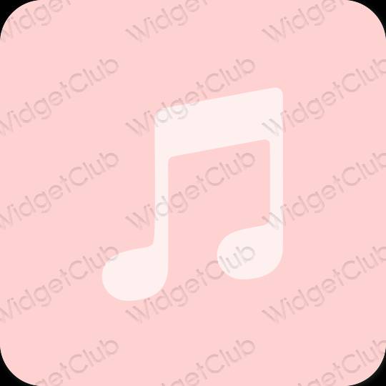 Esthétique rose Music icônes d'application