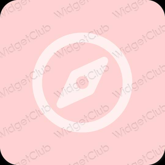 审美的 粉色的 Safari 应用程序图标