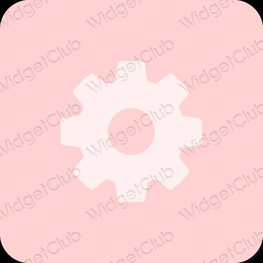 Estetic roz Settings pictogramele aplicației
