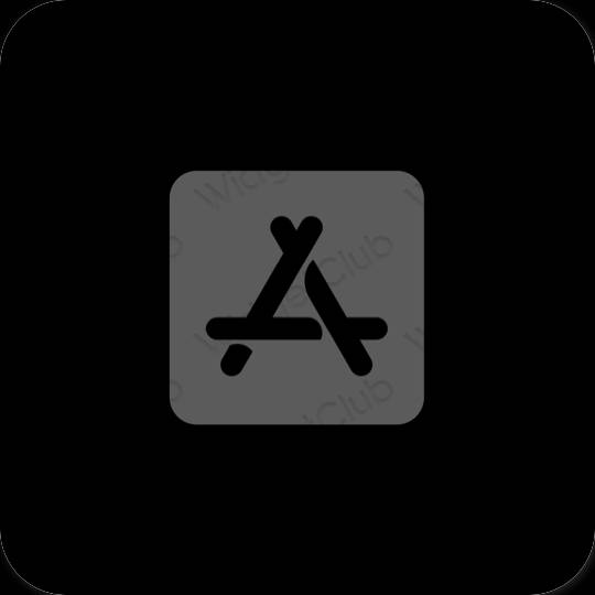 Esztétika fekete AppStore alkalmazás ikonok