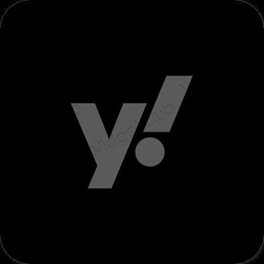 Estetik siyah Yahoo! uygulama simgeleri