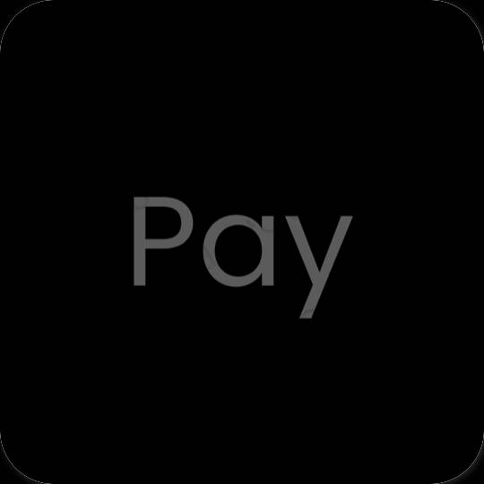 審美的 黑色的 PayPay 應用程序圖標