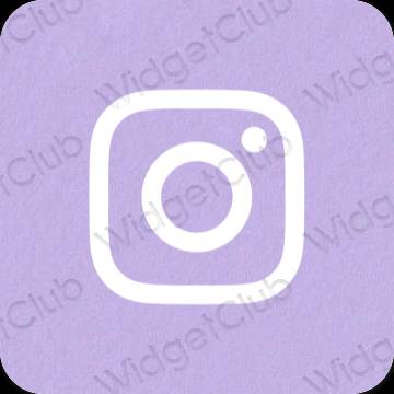 Esteetiline pastelne sinine Instagram rakenduste ikoonid