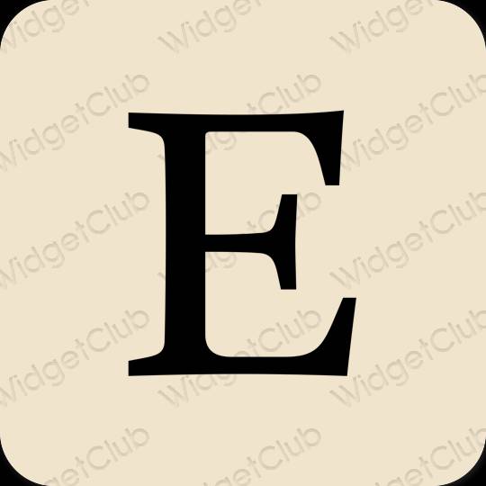 Estetyka beżowy Etsy ikony aplikacji